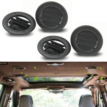 Imagem de fitfoyo Conjunto de substituição de grade de ventilação de ar condicionado para teto de teto de teto 4 peças 9C2Z-19893-AD para Ford Van E150 E250 E350 preto