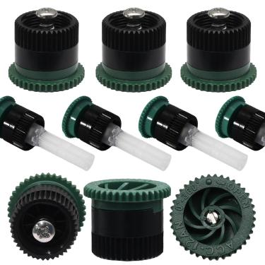 Imagem de HARSKIYER Bocal de arco variável, 10 peças de substituição de cabeças de irrigação ajustáveis com aspersores pop-up, bicos de pulverização padrão de círculo completo de 0°-360°, 12 cabeças de