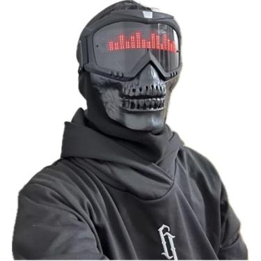 Imagem de WKYBHUD LED Mask Cyberpunk costume Mask, With APP Control, Customizable LED Display for Cosplay Nightclub, Party, Raves (GL-Red)