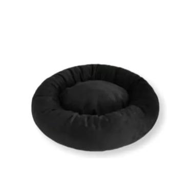 Imagem de Caminha De Pelúcia Pet Redonda Para Cachorros e Gatos 50x50 cm Macia Impermeável - Preto