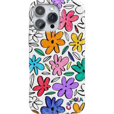 Imagem de Casely Capa para iPhone 16 Pro Max | Fora das Linhas | Marcador Crayola Floral | Design Clássico Ultra Fino | Compatível com MagSafe