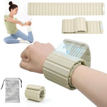 Imagem de Pesos de tornozelo e pulsos para mulheres e homens – Design magnético ultrafino ajustável, silicone amigo da pele com blocos de aço para ioga, pilates, natação, academia, pesos de braço e perna