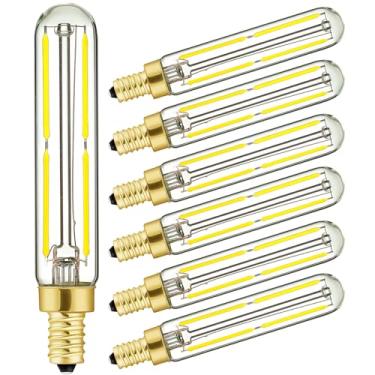 Imagem de Leools Lâmpada LED T6 regulável de 6 W igual a 60 watts, lâmpada branca de candelabro T6 E12 de 5000 k para lustres, ventilador de teto, pingente, arandelas de parede AC120V 600LM e12 Pacote com 6