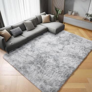 Imagem de ONASAR Tapetes para sala de estar, quarto, 12,8 x 20,3 cm, cinza claro, tapete felpudo macio para berçário, crianças, meninas, adolescentes, dormitório, casa, escritório, estética