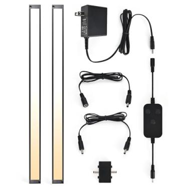 Imagem de BLESSINGLUX Kit de luz LED regulável sob armário de 2700 K a 6000K, compatível com Alexa, Google Assistant, para cozinha, despensa, prateleira (preto)