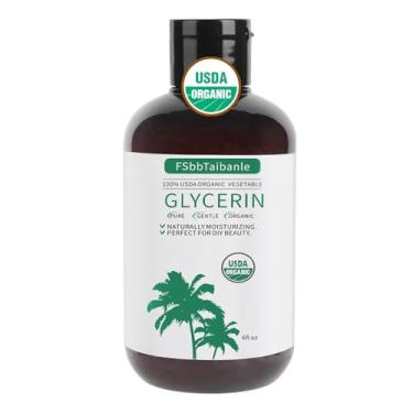Imagem de FSbbTaibanle Glicerina vegetal orgânica – Certificado orgânico USDA, 100% puro, 150 ml – Hidratante natural para pele e cabelo – Ideal para beleza DIY, sabonetes, loções e muito mais – sem OGM, sem