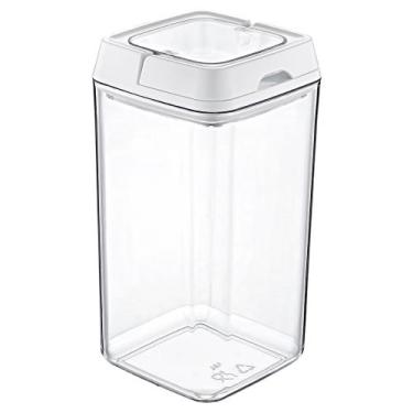 Imagem de Pote de Acrílico Hermético Quadrado Tampa 1,5 Litros Branco - Weck