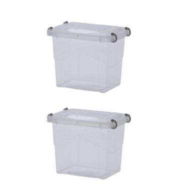 Imagem de Kit 2 Organizador de Armário Pratic Box 2L C/Tampa 18x13x14 - Paramoun