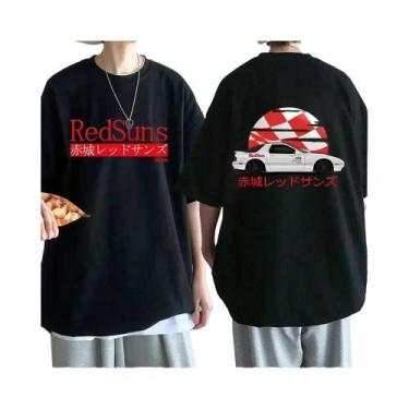 Imagem de Camiseta Unissex Dupla Face Anime Drift AE86 Initial D Com Gola Redond