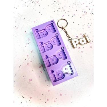 Imagem de R440 Molde de silicone chaveiro dia dos pais resina e decorar - confei