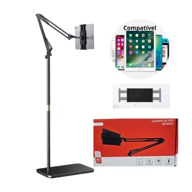 Imagem de Pedestal Articulado Para Tablet Celular 360 Suporte De Chão