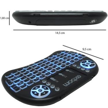 Imagem de Mini Teclado Wireless Touch Pad Pc Android Tv Smart Com Led - Plat1