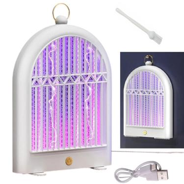 Imagem de Luminaria Repelente Armadilha Pega Inseto Mosca Mosquito Pernilongo Luz Ultravioleta Choque Usb Portatil Previne Doenças