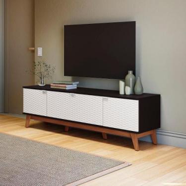 Imagem de Rack Kappesberg 3 Portas 3D Preto Fosco/Branco 180cm