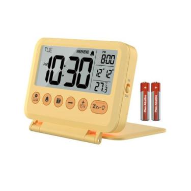 Imagem de Despertador digital de viagem MeesMeek 6201 LCD Snooze de 9 minutos