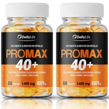 Imagem de Kit 2x Oleo de Girassol e de Semente Abóbora Pro Max 40+ Com Vitamina E Suplemento Alimentar 1400mg 60 Softgels - Daily Life