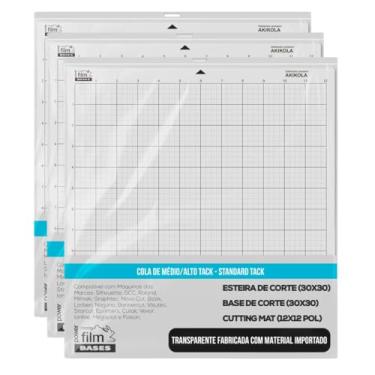 Imagem de 5 Bases de Corte Com Cola 30x30cm, Transparente, Compatível com Silhouette Cameo e Outras Máquinas de Corte - Power Film