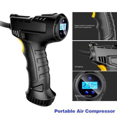 Imagem de Compressor de ar portátil Adaskala 120 W com display digital, iluminaç