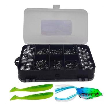 Imagem de 2X Estojo Com Isca Artificial Chumbadas Anzol E Giradores