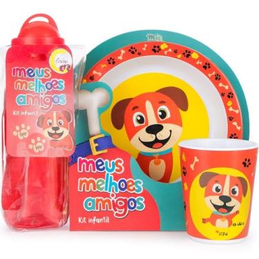 Imagem de Kit Introdução Alimentar– 4 Peças, Prato, Tigela, Copo e Garrafa. Uso diário para crianças
