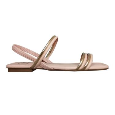 Imagem de Sandalia Rasteira Moleca Calce Facil Metalizada 5462.111