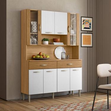 Imagem de Armário de Cozinha 8 Portas 2 Gavetas Golden Plus Freijo/Supremo/CP-Ripado - SSX Multicoisas