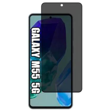 Imagem de [GL CASES] Película Privacidade Samsung Galaxy M55 Anti Risco Privativa De Vidro Temperado 3D Proteção 9H Pelicula Samsung Galaxy M55 Anti Espião Cobertura Total Da Tela + Kit Limpeza Para Aplicação