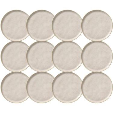 Imagem de Jogo 12 Pratos de Sobremesa Porto Brasil 21cm Cerâmica Off White Mouss