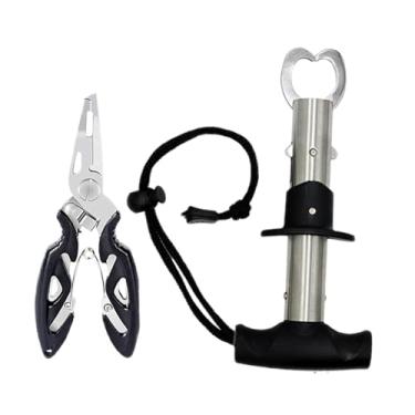 Imagem de oshhni Removedor de anzol presente para homens compacto resistente pescador cabo ergonômico presente versátil leve peixes alicate de lábios multifuncional