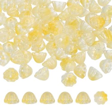 Imagem de PATIKIL Contas de sementes de lótus de vidro, 100 peças, lindos pingentes de sementes de lótus de cristal, contas espaçadoras tchecas translúcidas para fazer joias faça você mesmo, pulseiras, colar