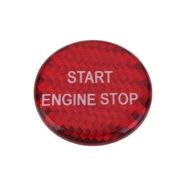 Imagem de OTOTEC Acabamento da tampa do botão de parada de partida do motor compatível com Land Rover Discovery 4 2009-2016 Sport 2006-2013, vermelho