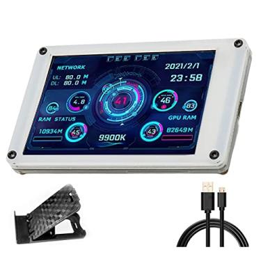 Imagem de Monitor de temperatura de computador, mini tela secundária IPS USB de 3,5 polegadas, painel de sensor de temperatura para PC, monitor de dados HDD de CPU para Aida64