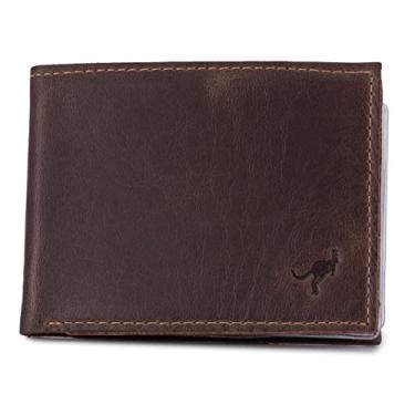 Imagem de Carteira Porta Cartão Compacta Slim Couro Bovino C/plástico(Marrom Escuro)