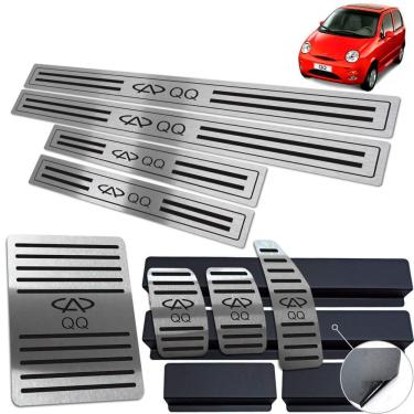 Imagem de Vinil Soleira Pedaleira Descanso Chery Qq 2011 A 2014 Preto