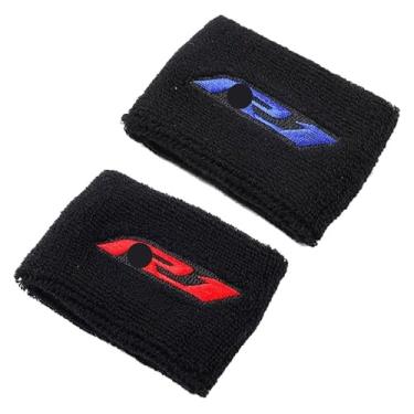 Imagem de BYYINGSUS Compatível com R1 YZF-R1 YZFR1 YZF R1M 2021 2022 2023 copo de reservatório de fluido de freio dianteiro para motocicleta acessórios para meias de tanque de óleo (1 B 1 R)