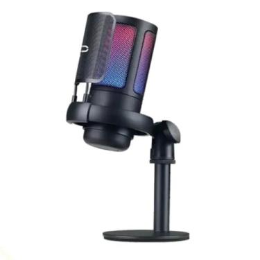 Imagem de Microfone Condensador USB Gamer com LED, Alta Sensibilidade, para Streaming e Jogos