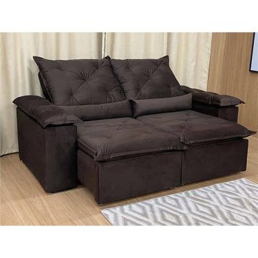 Imagem de Sofá Retrátil Reclinável 2,50 m Marrom 200 Athenas