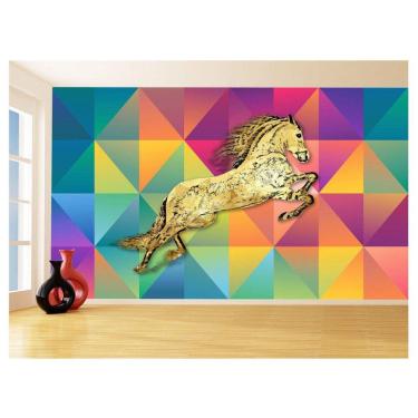 Imagem de Papel De Parede 3D Animais Pop Art Cavalo Cores 3,5M Pxa322