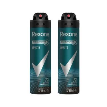 Imagem de Kit 2 Desodorante Antitranspirante Aerosol Masculino Rexona Impacto 72