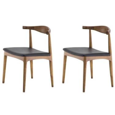 Imagem de Kit 2 Cadeiras Carina Rivatti Revestimento Poliuretano (PU) Preto Made