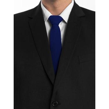 Imagem de Kit com 10 gravatas azul royal tecido oxford slim, congresso e eventos