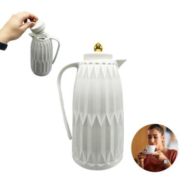 Imagem de Garrafa Térmica Resistente 1L Jade Branca Linha Horizontal