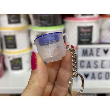 Imagem de Chaveiro Jarra Medidora Tupperware Transparente e Azul