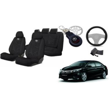 Imagem de Kit Capas Personalizado Estofado Corolla 13-21 + Volante + Chaveiro - 