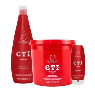 Imagem de KIT Linha CTI Revitalização Pré e Pós Química, Salão de Beleza, Máscara, Shampoo de 1 litro, Leave-in 230ml