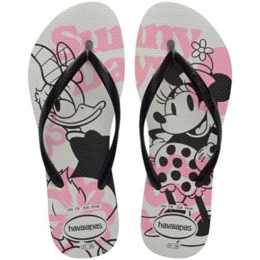 Imagem de Chinelo Havaianas As Legitimas Tira Fina Slim Disney, 35/36, Branco pr