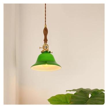 Imagem de Luminária pendente industrial vintage com abajur de vidro verde cobre, luminária moderna para sala de jantar, luminária suspensa antiga para loft, iluminação de decoração para casa, lustres