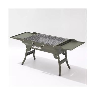 Imagem de churrasqueira Fogão de churrasco dobrável portátil ao ar livre doméstico grande fogão grelha multifuncional