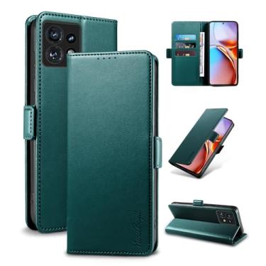 Imagem de YunuBeyii Capa Carteira para Motorola Edge 40 Pro - [Bloqueio RFID] Capinha Flip Magnética para Celular de Couro PU de Luxo com Suporte,Case Proteção,Rsistente,Antichoque, Verde