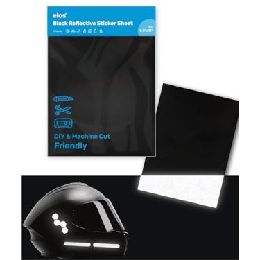 Imagem de Black Reflective Vinyl - 3M Reflective Tape Technology, Easy to Weed & Cut, Durable & Waterproof, Ideal for Motorcycles, and Crafts - High Visibility at Night with a Black Finish for Day (2 Sheets)